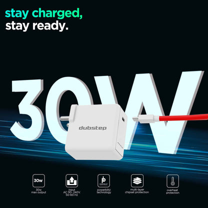 Sprint All In One 30W 6A Fast Charging Adapter with Cable (Type-C to Type-C)