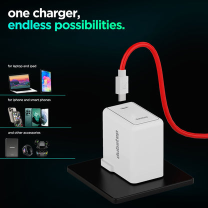 Sprint All In One 30W 6A Fast Charging Adapter with Cable (Type-C to Type-C)